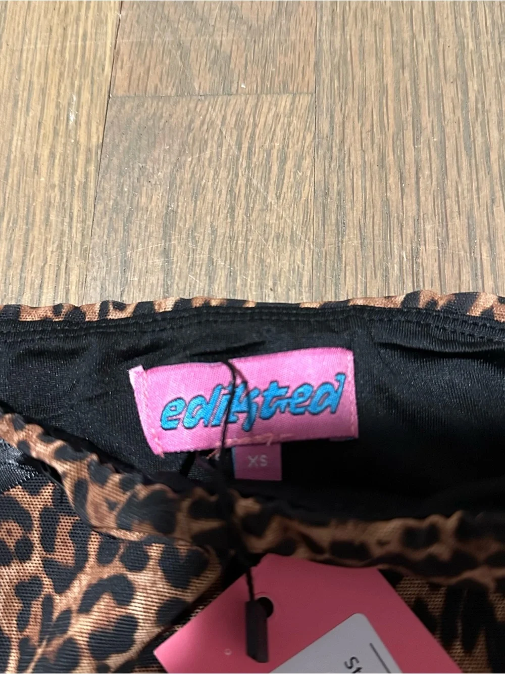 Edikted Leopard Print Mini Skirt in Brown